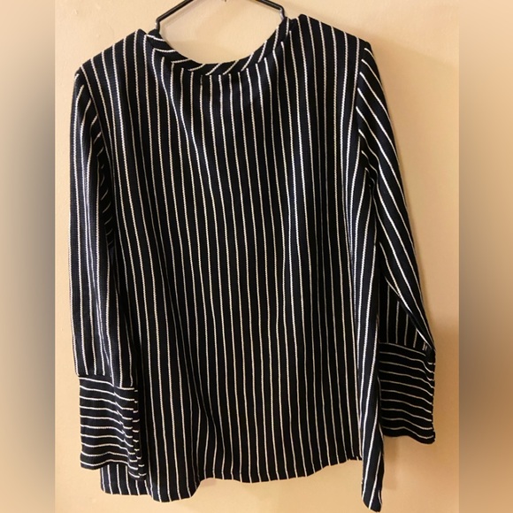 Creation black & white striped crew neck sweater with front pocket - XXL - NWT - Picture 6 of 13